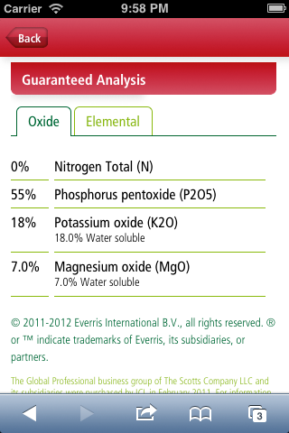 Everris - Guaranteed Analysis 1 - smartphone